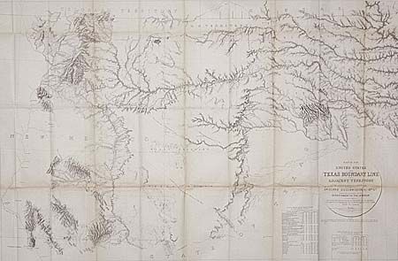 Map of the United States and Texas Boundary Line and Adjacent Territory determined & surveyed 1857-8-9-60