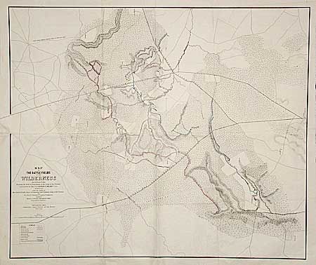 Map of The Battle Fields of the Wilderness May 5th, 6th and 7th 1864. Showing the Field of Operations of the Army of the Potomac Commanded by Maj. Gen. George G. Meade U.S.A.