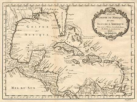 Carte du Golphe du Mexique et des Isles de l' Amerique