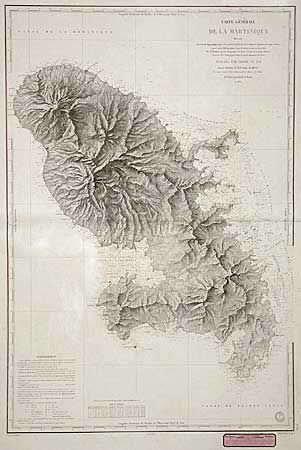 Carte Generale de la Martinique. Dressee pour la partie Topographique, d' apres la Carte levee 1763, 1764, 1765 et 1766 par les Ingenieurs des Camps et Armees