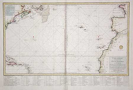 Carte Reduite d'une partie de L' Ocean Atlantique ou Occidental