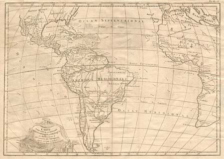 Carte Pour Servir a l' Histoire Philosophique  et Politique des Etablissements et du Commerce des Europeens Dans Les Duex Indes