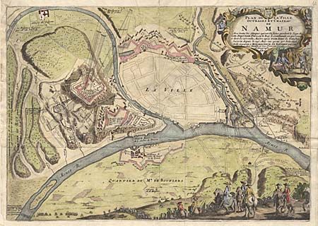 Plan de La Ville Ouvrages et Chateau de Namur 