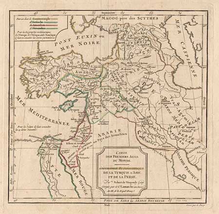 Carte des Premiers Ages du Monde. Geographie Ecclesiastique de la Turquie d' Asie et de la Perse