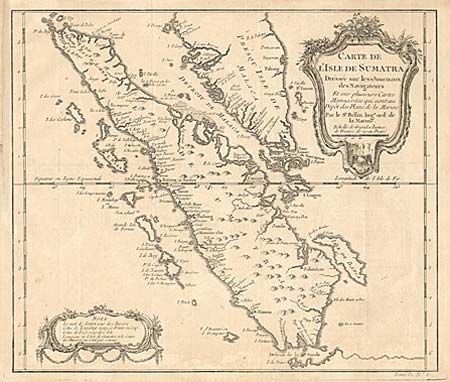 Carte de l' Isle de Sumatra, Dressee sur les Journaux des Navigateurs