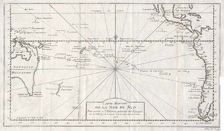 Carte Reduite de la Mer du Sud. Pour servir a l' Histoire generale des Voyages