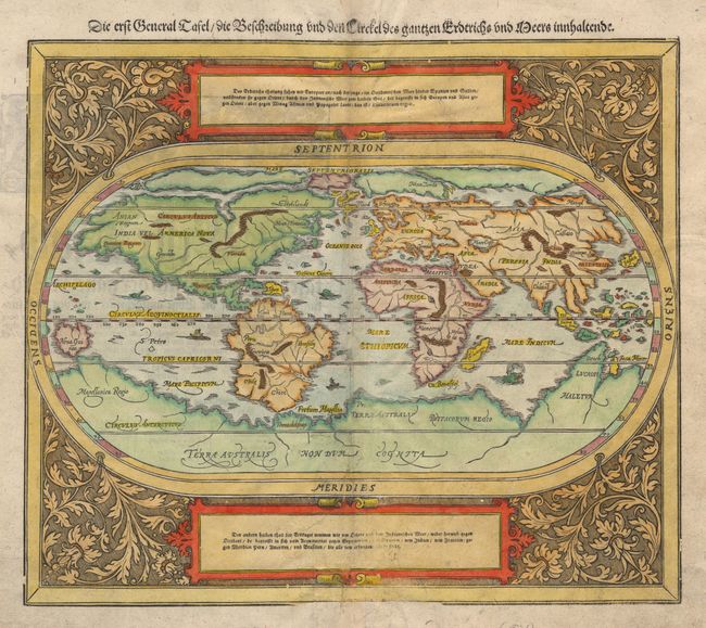 Die erst General Tafel die Beschreibung und den Circkel des gantzen Erdtrichs und Deeres innhaltend