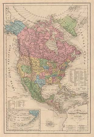 Carte de L' Amerique Septentrionale et des Antilles