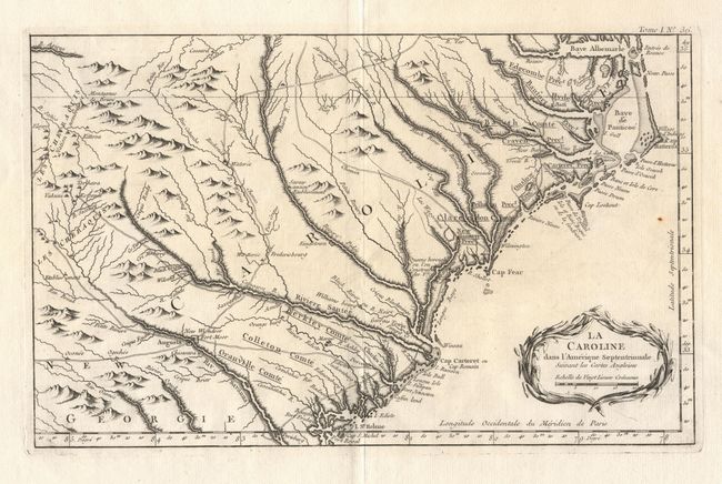 La Caroline dans l' Amerique Septentrionale Suivant les Cartes Angloises