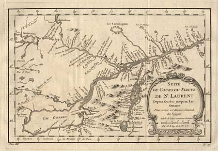 Suite du Cours du Fleuve De St. Laurent Depuis Quebec jusqu'au Lac Ontario Pour servis a l' Histoire generale des Voyages