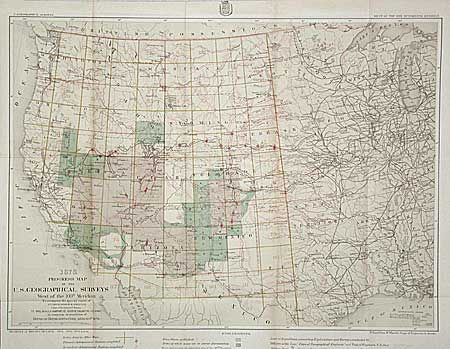 Progress Map of the U.S. Geographical Surveys West of the 100th Meridian to accompany the special report of 1st Lt. George M. Wheeler