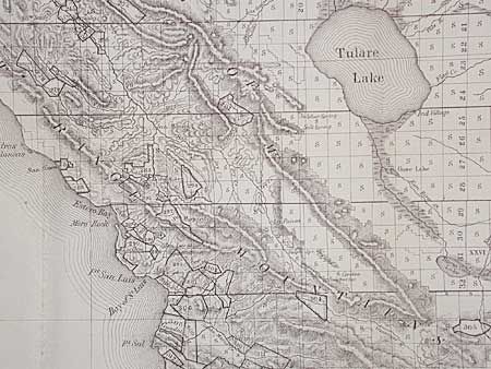 Map of Public Surveys in California & Nevada to accompany Report of Surveyor General in 1863