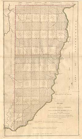 Plat of the Seven Ranges of Townships being Part of the Territory of the United States N.W. of the River Ohio Which by a late act of Congress are directed to be sold at public auction in Pitsburg