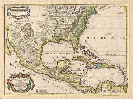 Carte du Mexique et des Etats Unis D' Amerique, Partie Meridionale