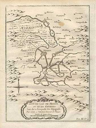 Carte du Lac de Mexico, et de ses Environs Lors de la Conqueste des Espagnols, Pour servir a l' Histoire Generale des Voyages