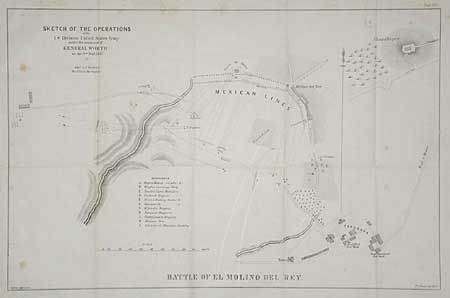 Battle of El Molino del Rey, Sketch of the operations of the 1st Division, U.S. Army under the command of Gen. Worth on the 8th of September. 1847.
