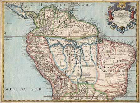 Carte de la Terre Ferme du Perou, du Bresil et du Pays des Amazones