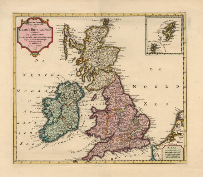 Nieuwe Kaart van de Eilanden van Groot Brittannien behelzende de Koningkryken Engeland, Schotland en Ierland Volgens de laatste Waarnemingen in het Ligt gebragt