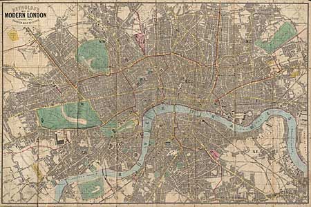 Reynold's Map of Modern London divided into Quarter Mile Sections
