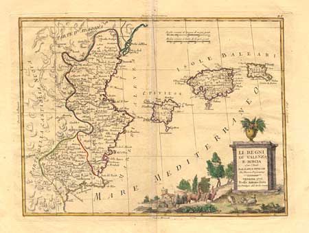 Li Regni Di Valenza, E Murcia Con l' Isole Baleari, E Pitiuse Di Nuova Projezione