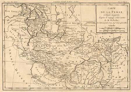 Carte de la Perse, redigee en partie d' apres le voyage et les cartes de M. Niebuhr