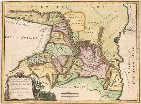 Colchis, Iberia, Albania, Quaeq; Caucaslae Gentes, Istmum quod Pontum Euxinum Caspiumq; Mare Interjacet Incolunt