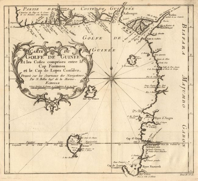 Carte du Golfe de Guinee Et les Costes comprises entre le Cap Formosa et le Cap de Lopes Consalvo