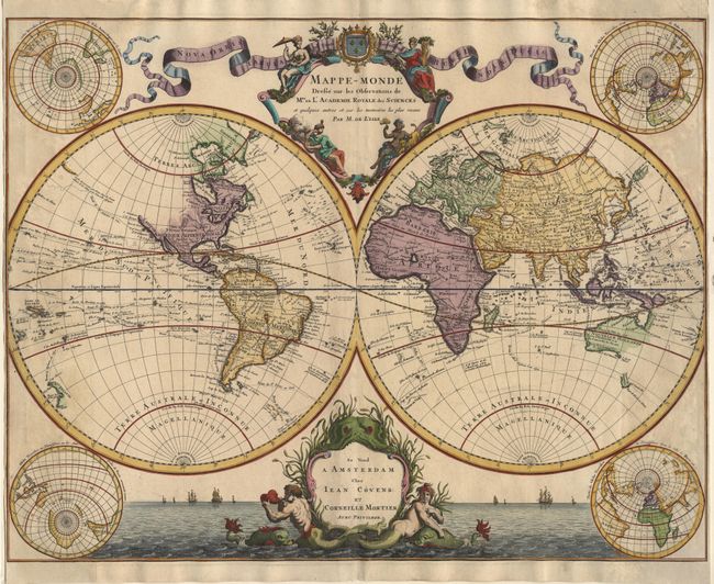 Mappe-Monde Dresse sur les Observations de Mrs. De L' Academie Royale des Sciences et quelques autres et sur les memoires les plus recens