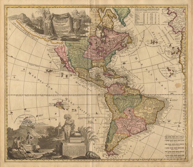 Americae tam Septentrionalis quam Meridionalis in Mappa Geographica Delineatio