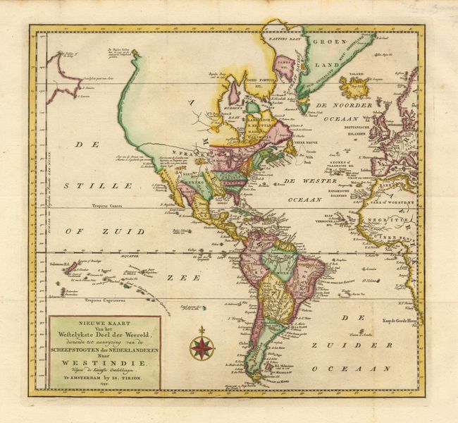 Nieuwe Kaart van het Westelykste Deel der Weereld, diendende tot aanwyzing van de Scheepstogten der Nederlanderen Naar Westindie. Volgens de Laatste Ontdekkingen