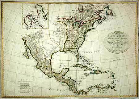 A Map of North America; Published under the Patronage of the Duke of Orleans by D'Anville.