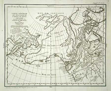 Carte Generale des Decouvertes de l' Amiral de Fonte representant la grande probabilite d'un Passage au Nord Ouest