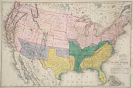 Map of the United States, Showing the Territory in Possession of the Federal Union, January 1864