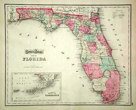 Gray's Atlas Map of Florida