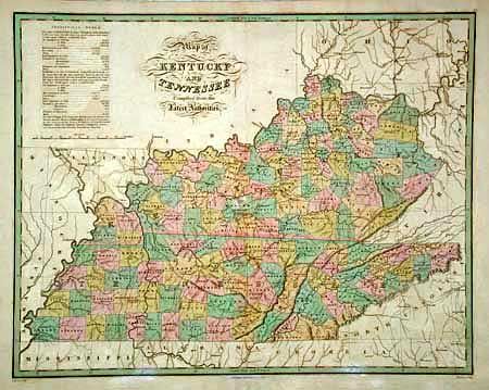 Map of Kentucky and Tennessee Compiled from the Latest Authorities