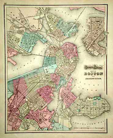 Gray's Atlas Map of Boston and Adjacent Cities