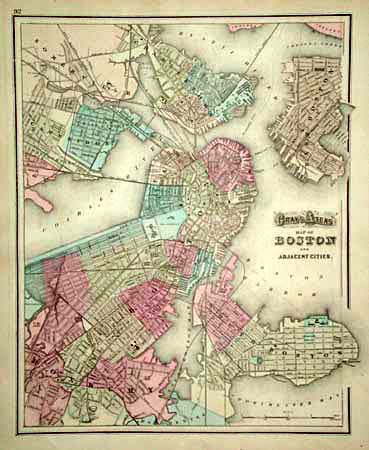 Gray's Atlas Map of Boston and Adjacent Cities