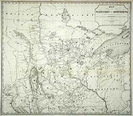Map of the Territory of Minnesota Exhibiting the route of the expedition to the Red River of the north, in the summer of 1849