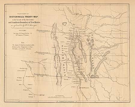 That Part of Disturnell's Treaty Map in the Vicinity of the Rio Grande and Southern Boundary of New Mexico as referred to by U.S. Surveyor