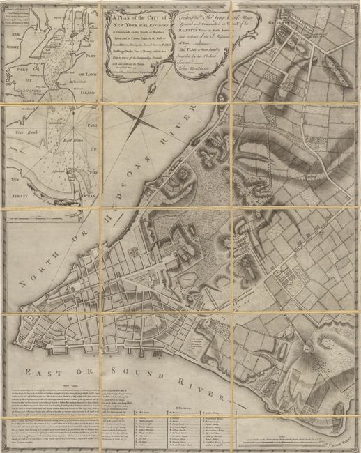 A Plan of the City of New-York & its Environs to Greenwich, on the North or Hudsons River, and to Crown Point, on the East or Sound River