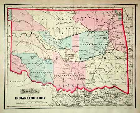 Gray's Atlas Map of Indian Territory