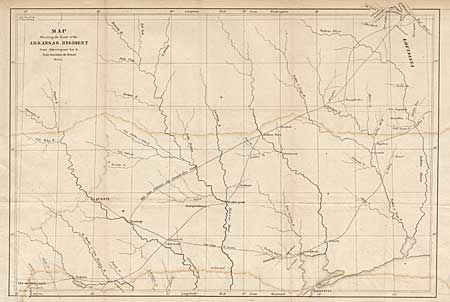 Map Showing the Route of the Arkansas Regiment from Shreveport La. to San Antonio de Bexar, Texas