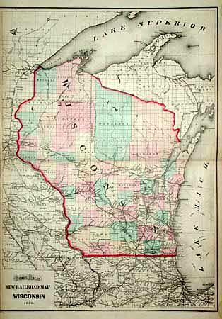 Gray's Atlas New Railroad Map of Wisconsin