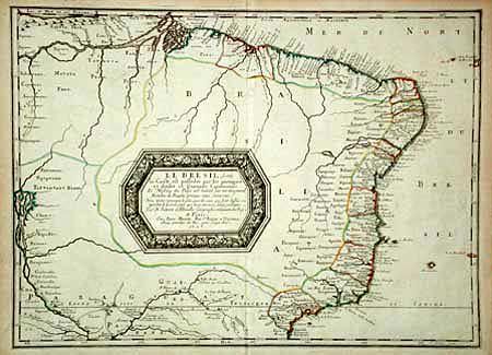 Le Bresil, dont la Coste est possedee par les portugais et divisee en Quatorze Capitanieries