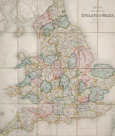 Betts's New Map of England & Wales, Compiled from the latest Parliamentary Documents