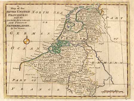 A Map of the Seven United Provinces: with the Dutch, Austrian, and French Netherlands