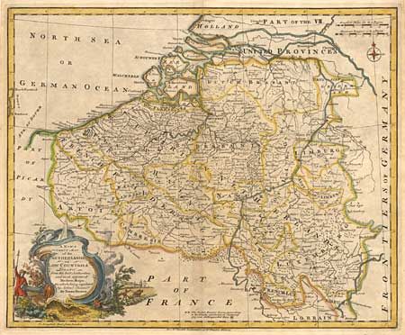 A New & Correct Map of the Netherlands, or Low Countries, Drawn from the best Authorities and most approved Modern Maps, the whole being regulated by Astron.l Observations