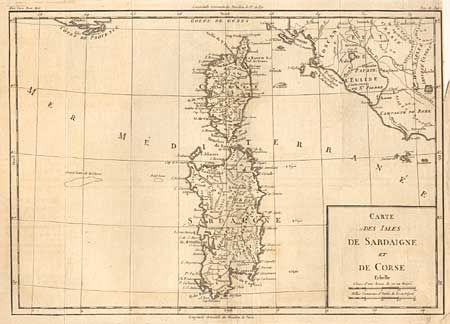 Carte des Isles de Sardaigne et de Corse