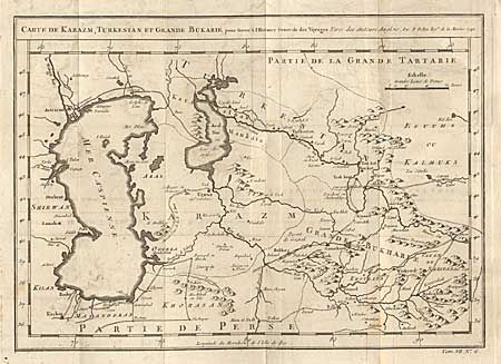 Carte de Karazm, Turkestan et Grande Bukarie pour Servir a l' Histoire Generale des Voyages