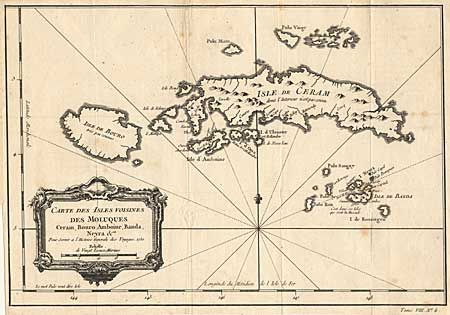 Carte des Isles Voisines Des Moluques Ceram, Bouro Amboine, Banda, Neyra &c.